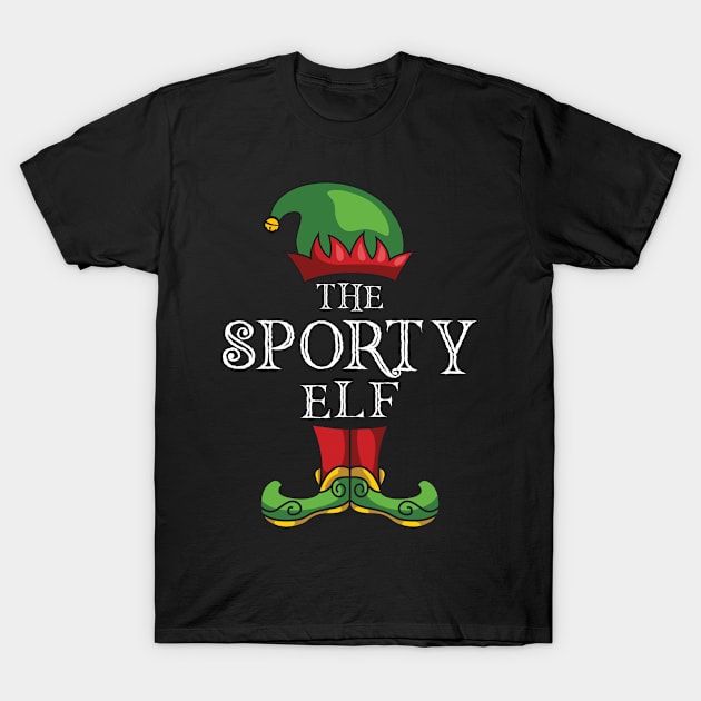 The Sporty Elf Matching Family Christmas Pajama T-Shirt by Sackun